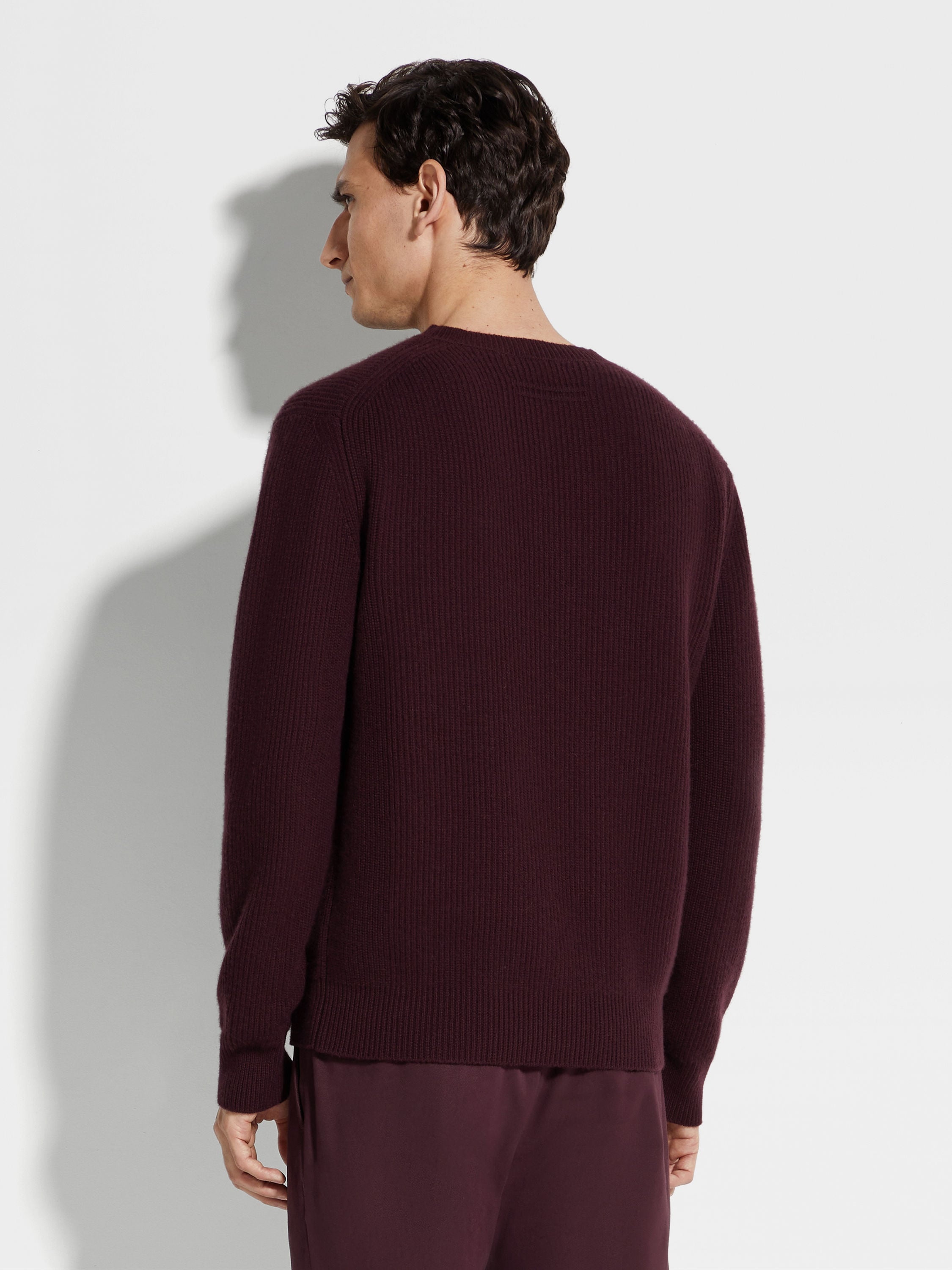 DARK PURPLE OASI CASHMERE CREWNECK - 5