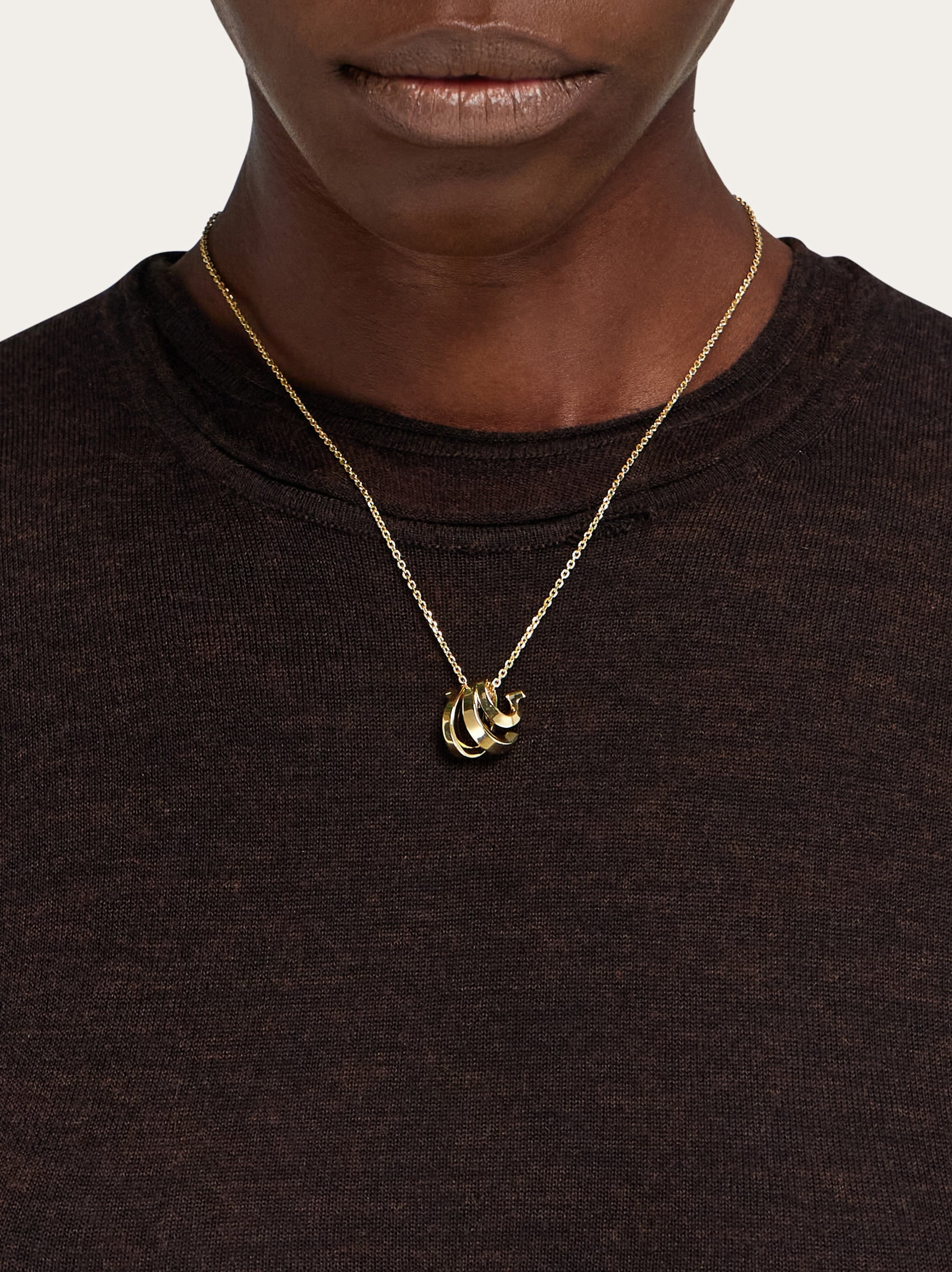 Triple Gancini pendant necklace - 3