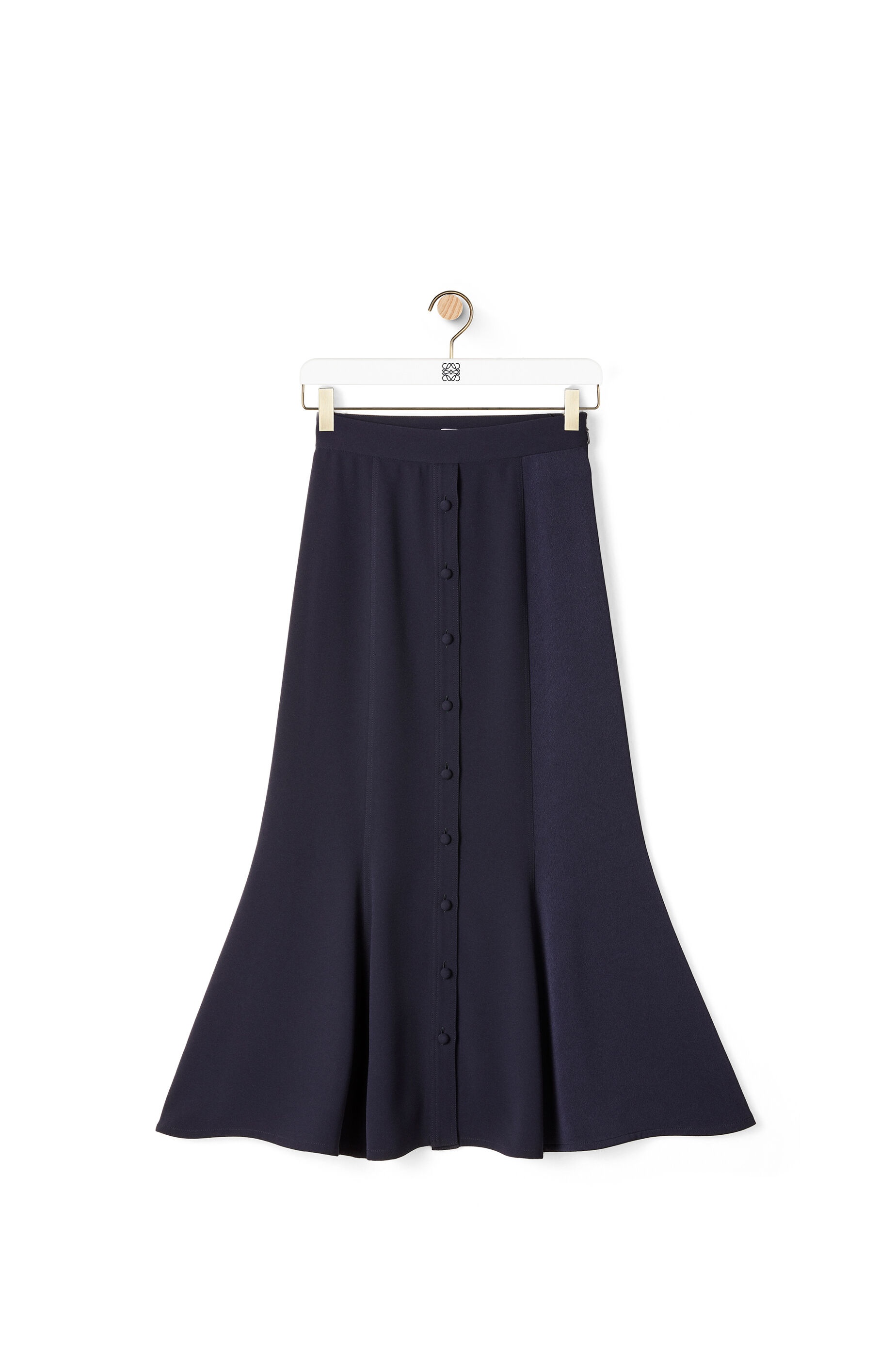 Button skirt in satin back crepe - 1