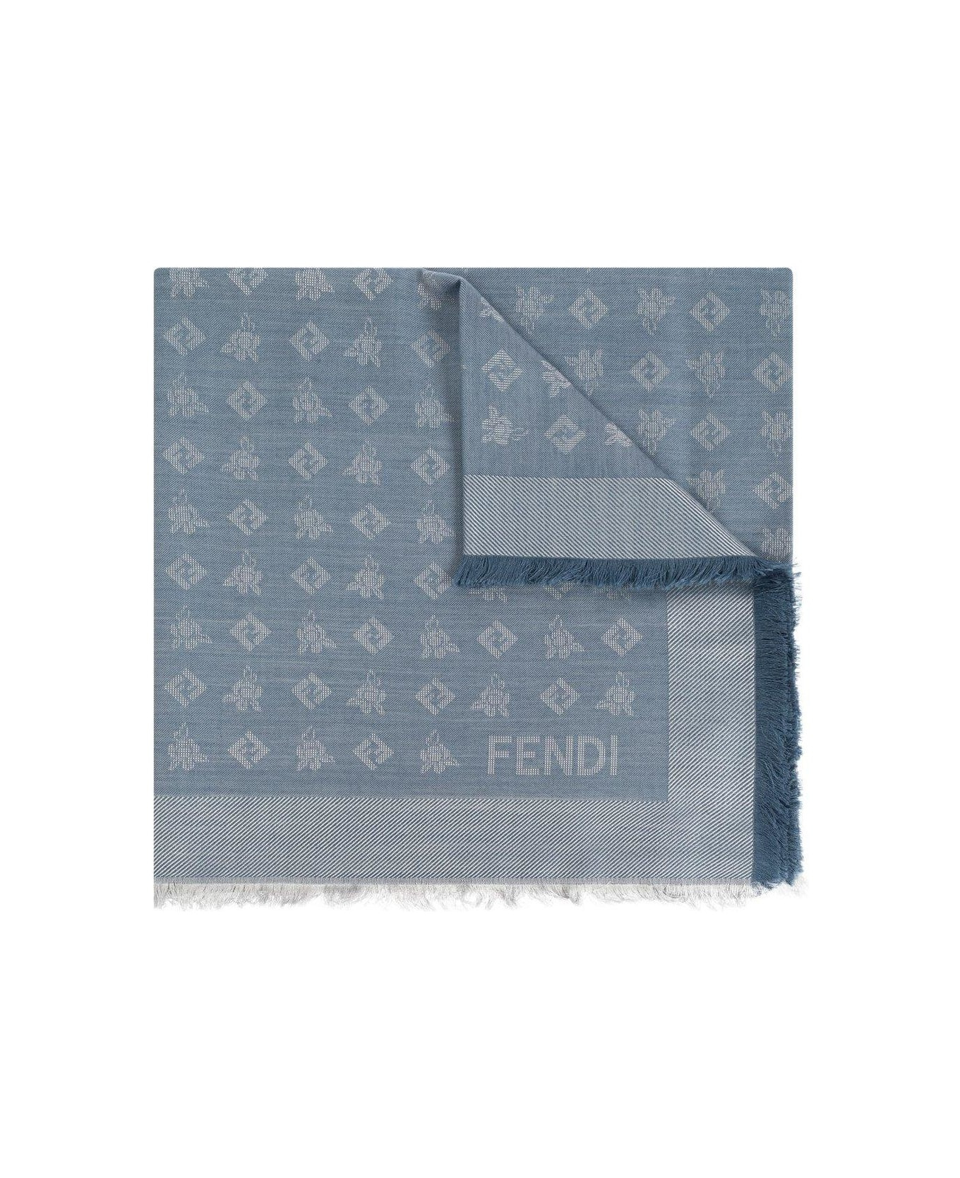 Ff Jacquard Frayed-edge Scarf - 1