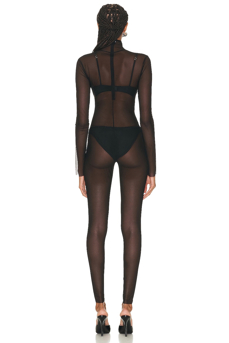Long Sleeve Slim Fit Turtleneck Catsuit - 3