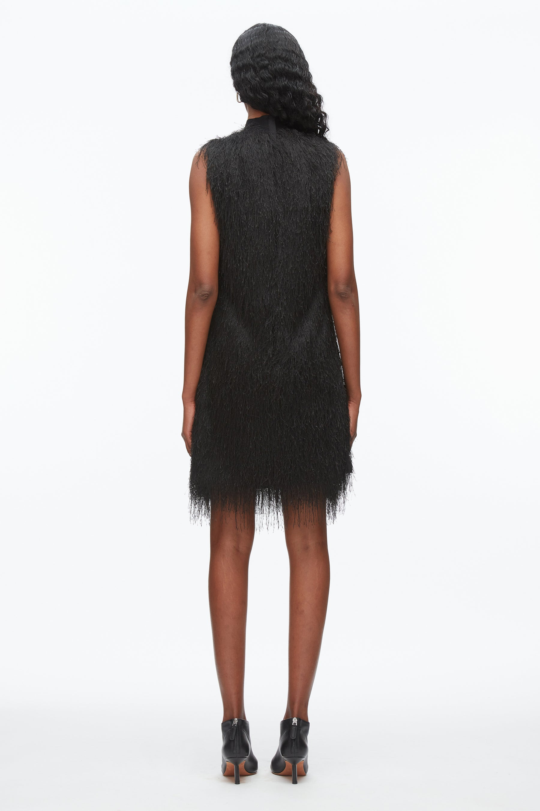 Fringe Mock Neck Shift Dress - 4