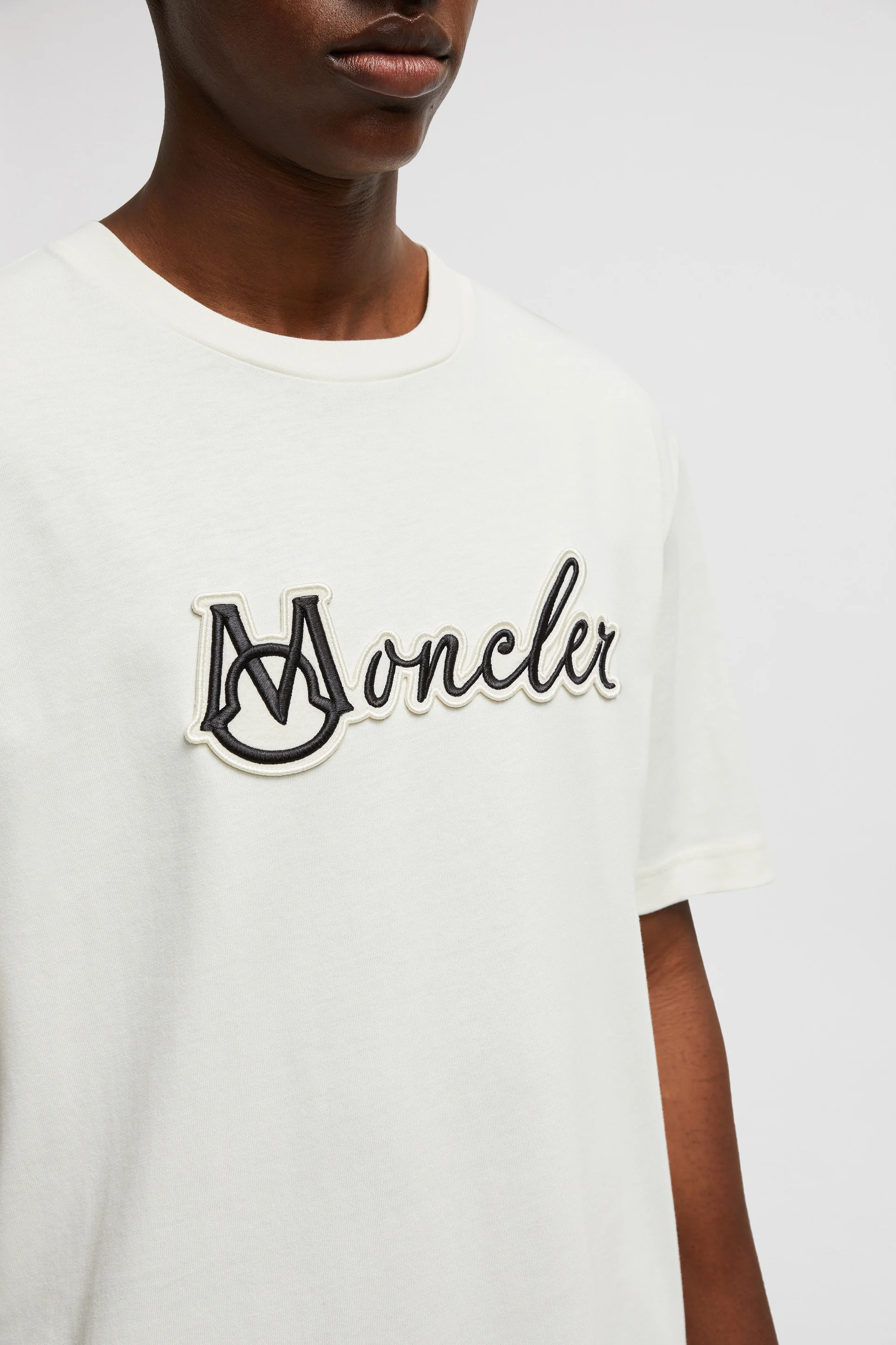 Moncler Embroidered Varsity Logo Cotton T-shirt | REVERSIBLE