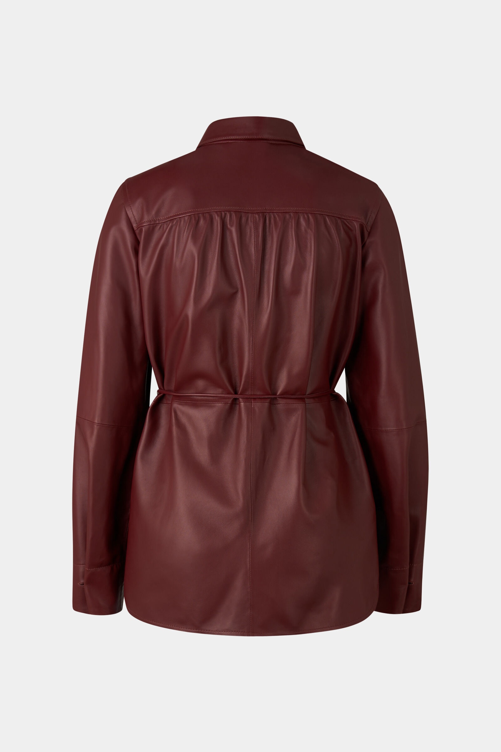 Ariela leather blouse in Wine red - 7