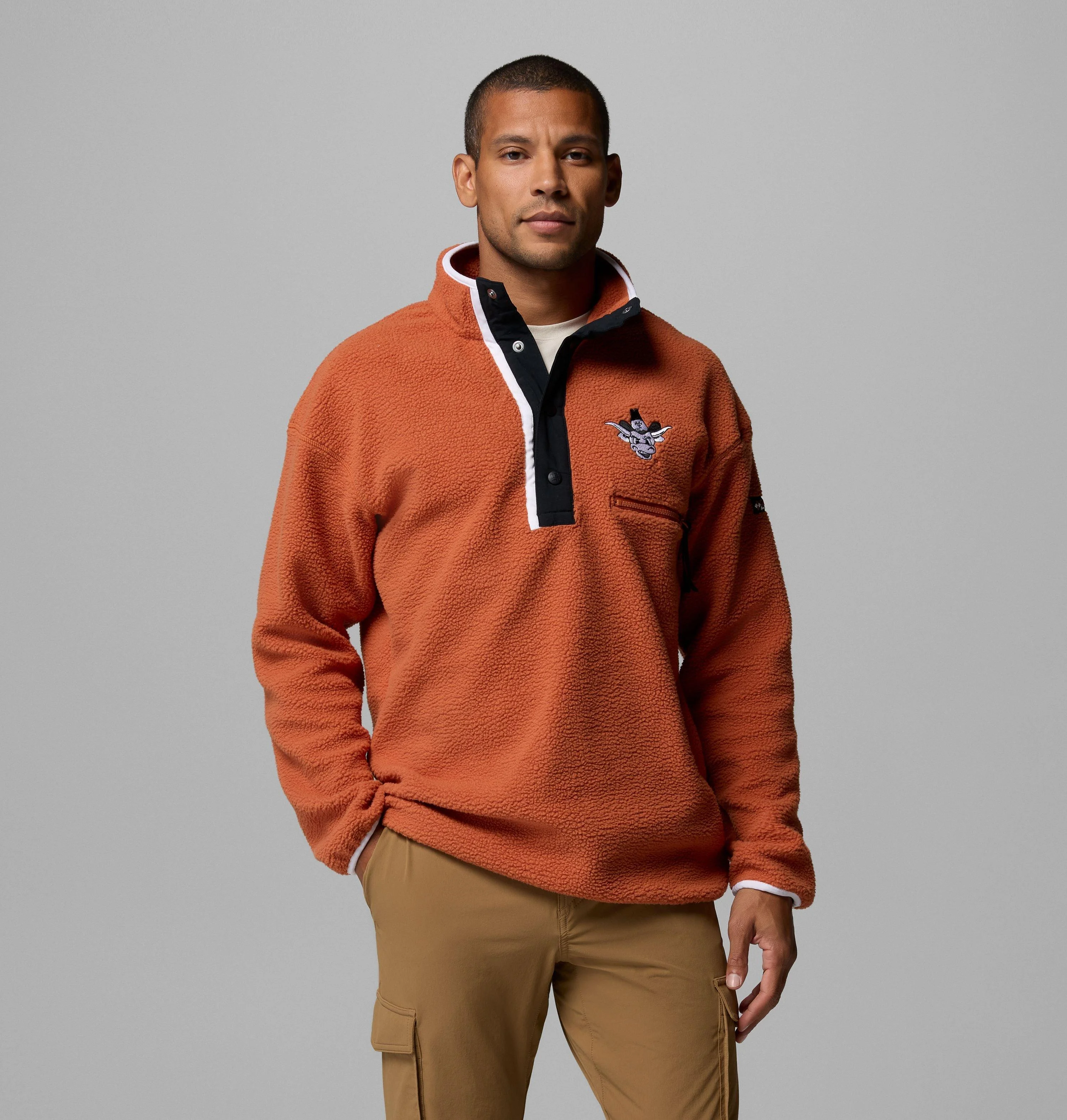 Men's Collegiate Helvetia Half Snap Fleece - Texas - 1
