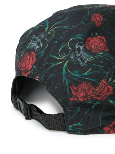 Yohji Yamamoto skull and rose-print cap outlook