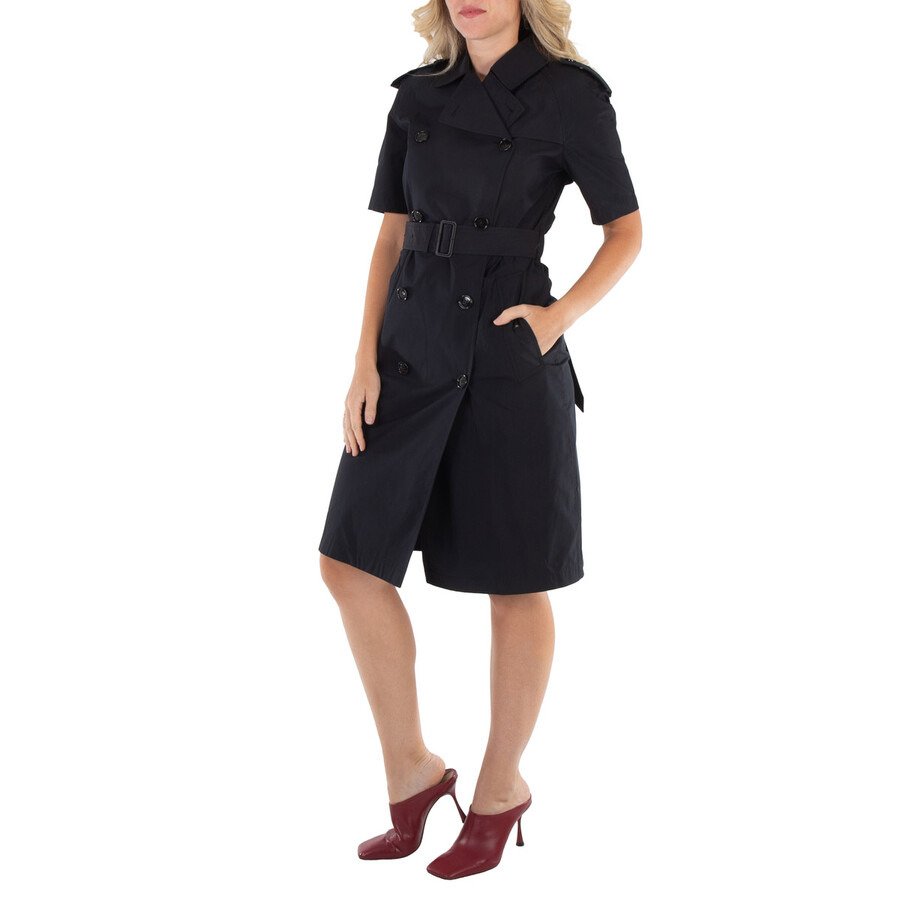 Burberry Black Cotton Blend Belted Trench Dress - 4