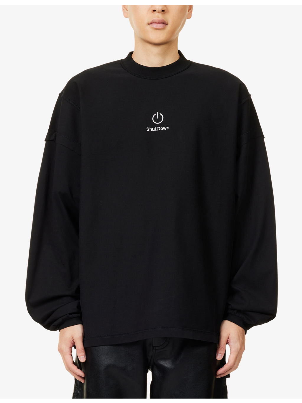 Shut Down Long-Sleeves Cotton-Jersey T-Shirt - 3