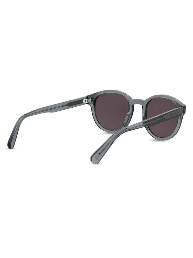 Men's B. Zero1 50MM Round Sunglasses - Transparent Dark Purple 6
