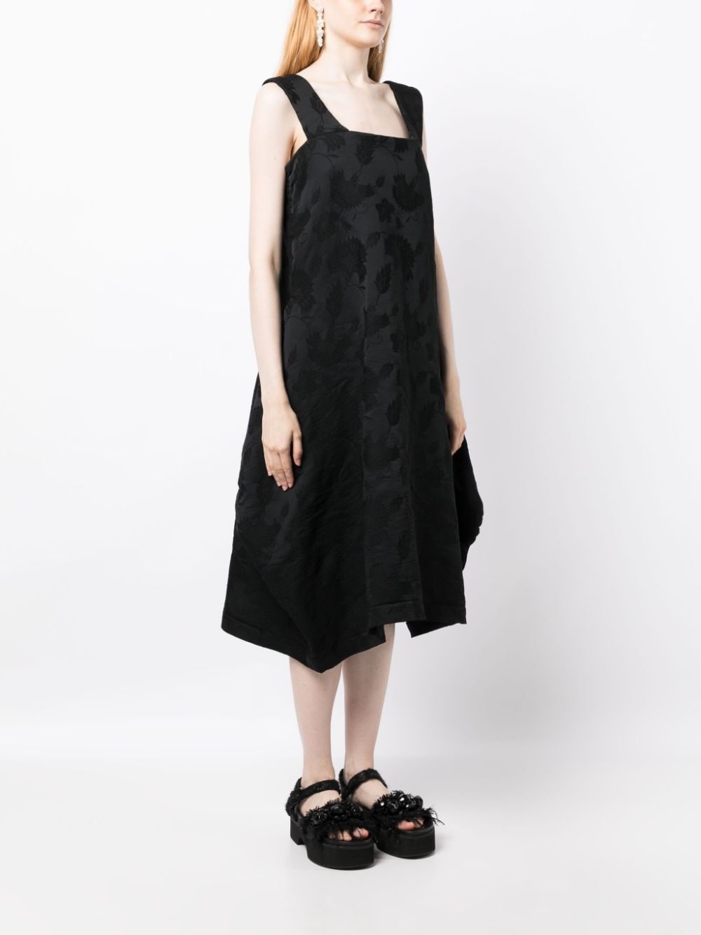 sleeveless jacquard midi dress - 3