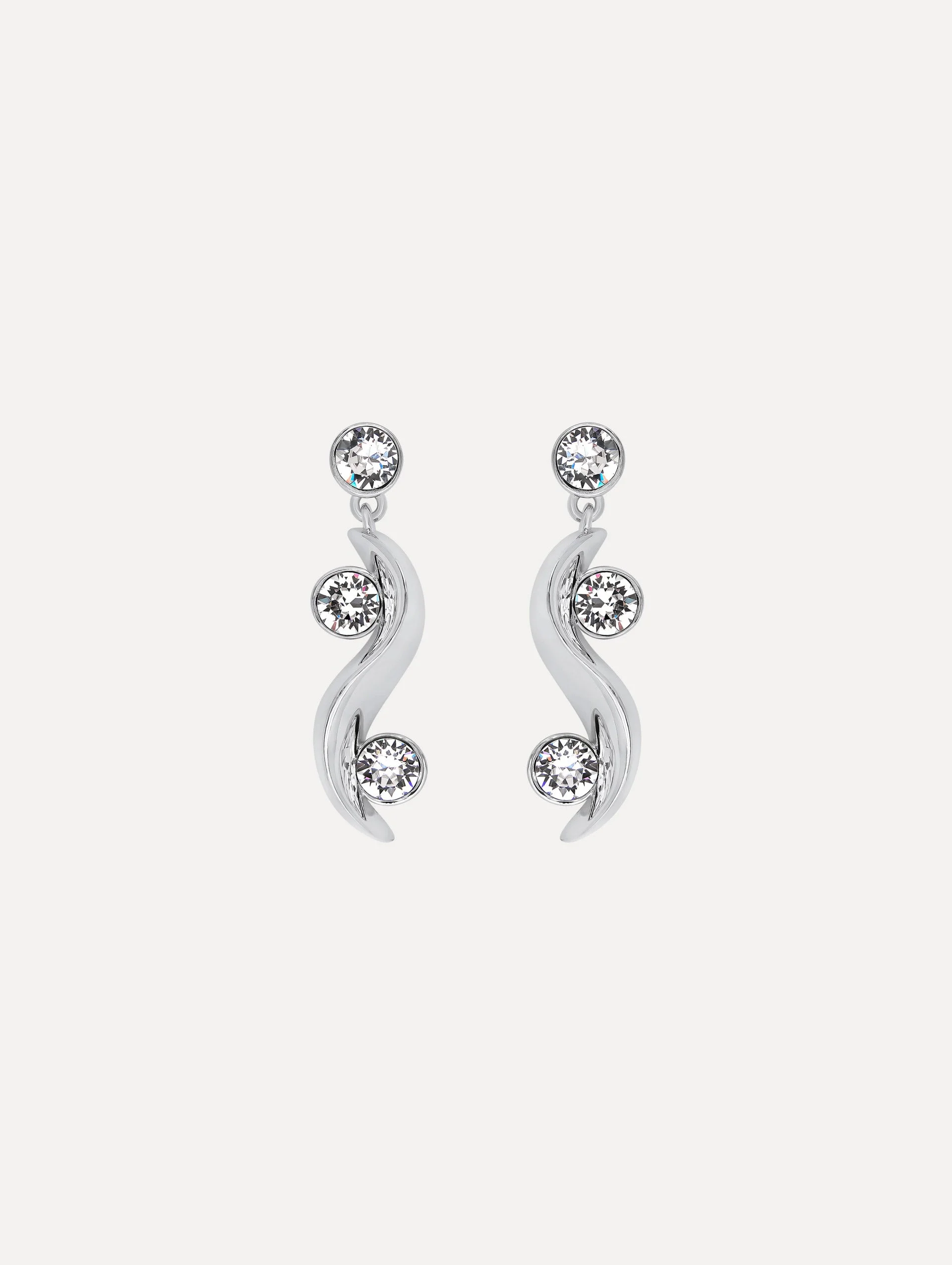 CRYSTAL WAVE DROP EARRINGS - 1