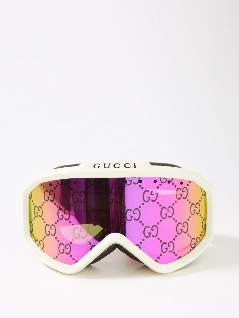 Gucci ski goggles in ivory injected