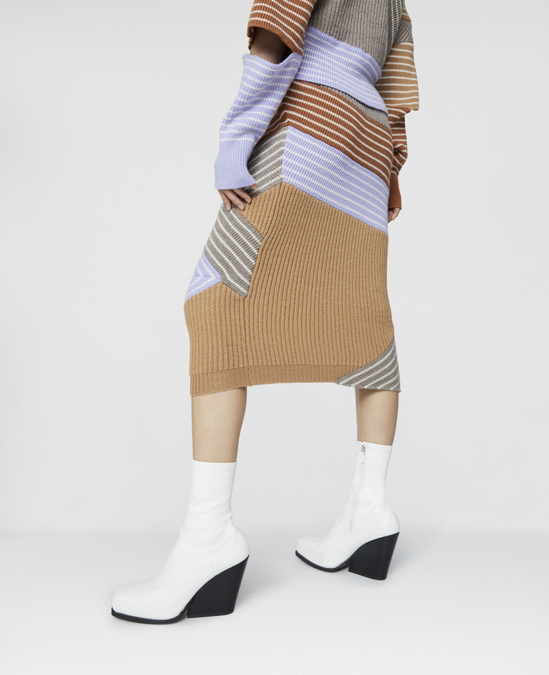 Stella by Stella 3D Stripes Wool Midi Skirt 3