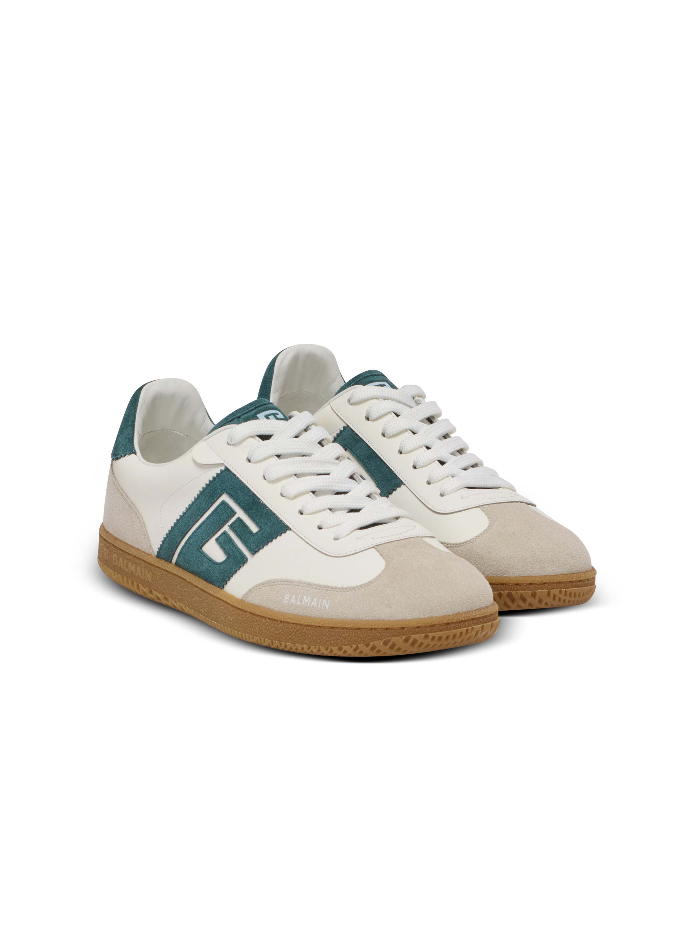 Balmain Swan suede and smooth leather trainers - 2