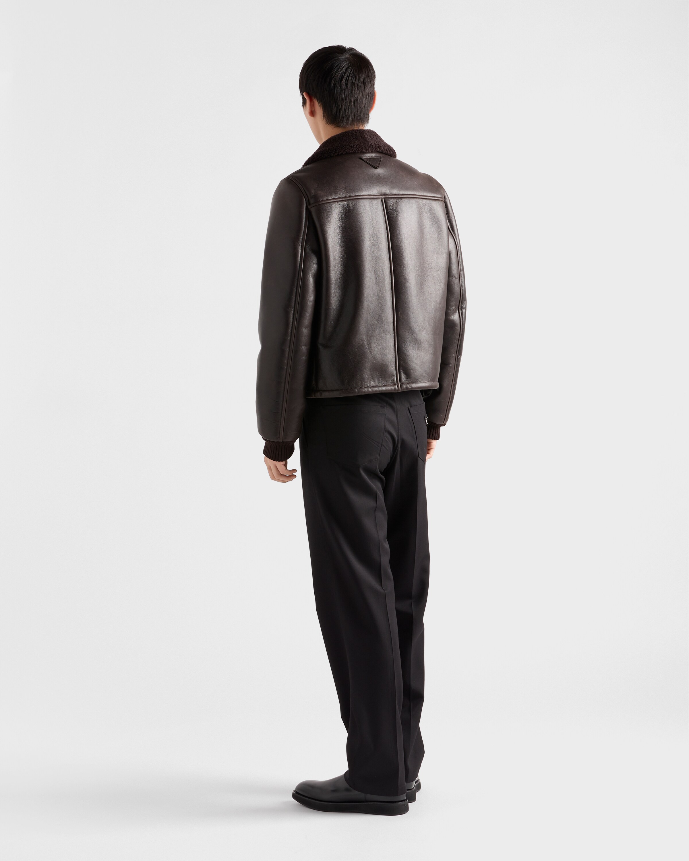 Leather and shearling jacket - 5