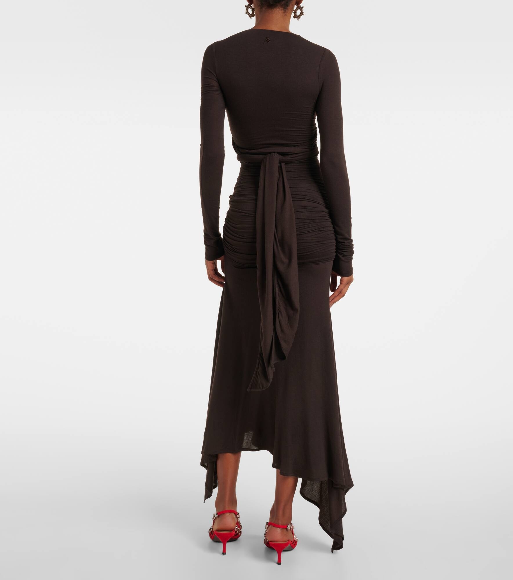 Sheer embroidered tulle midi dress - 3