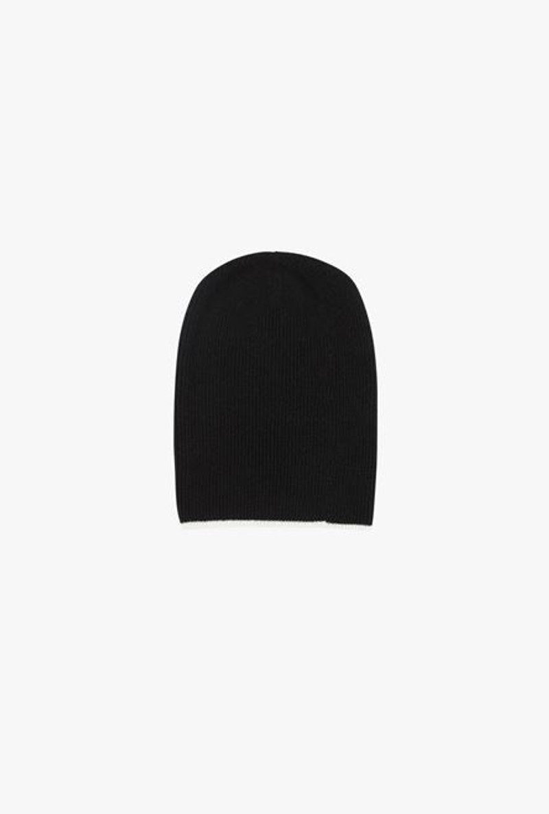 Black wool and cashmere beanie with white Balmain logo 3