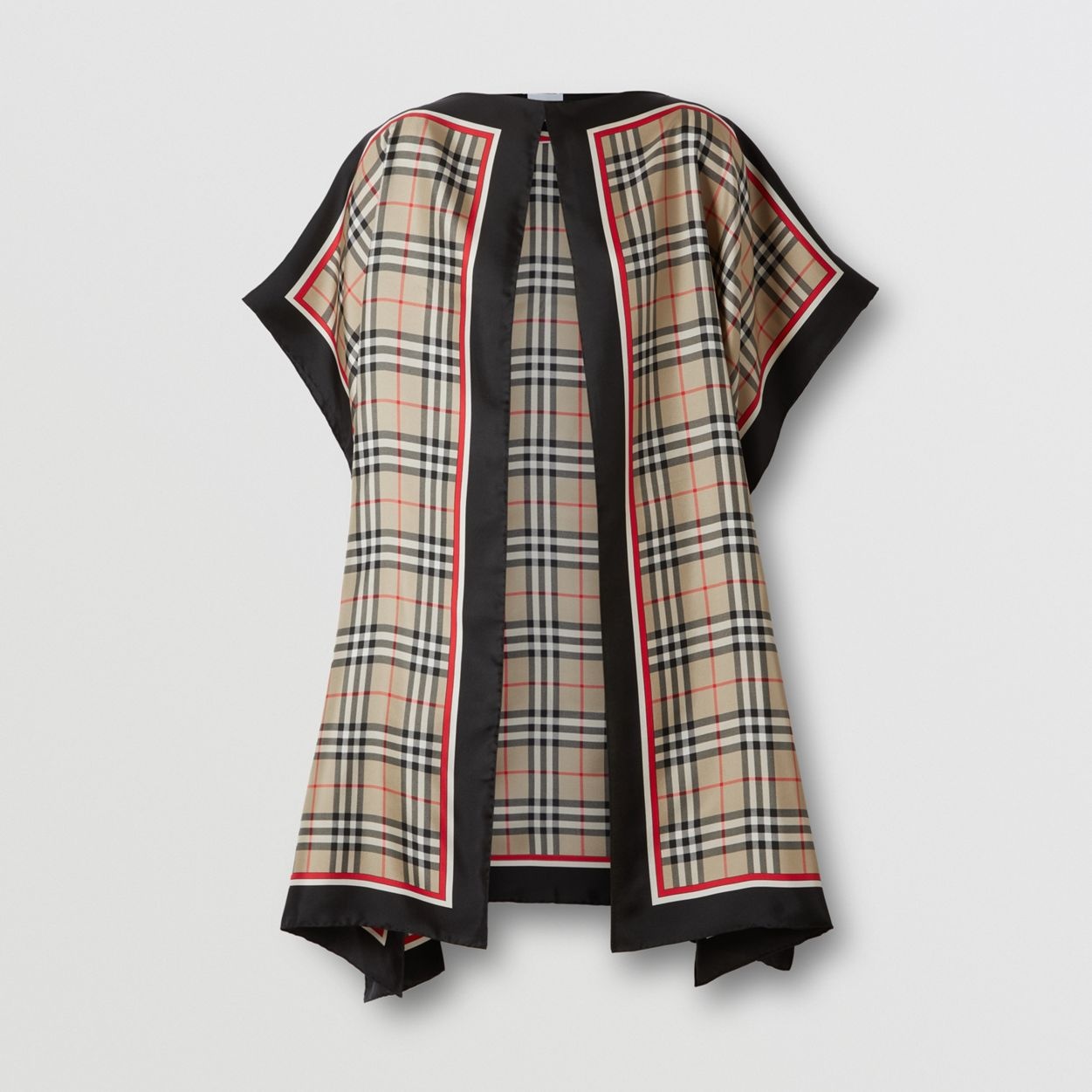 Vintage Check Silk Twill Cape - 4