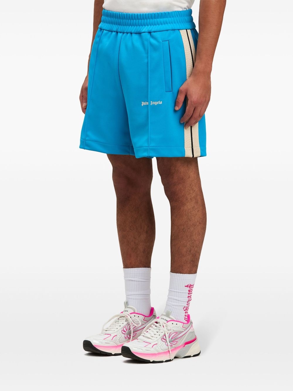 logo-print track shorts - 4