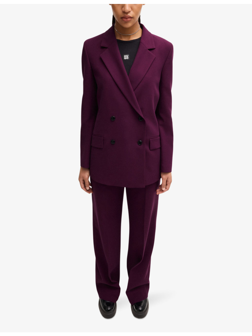 Double-breasted relaxed-fit stretch-woven blazer - 2