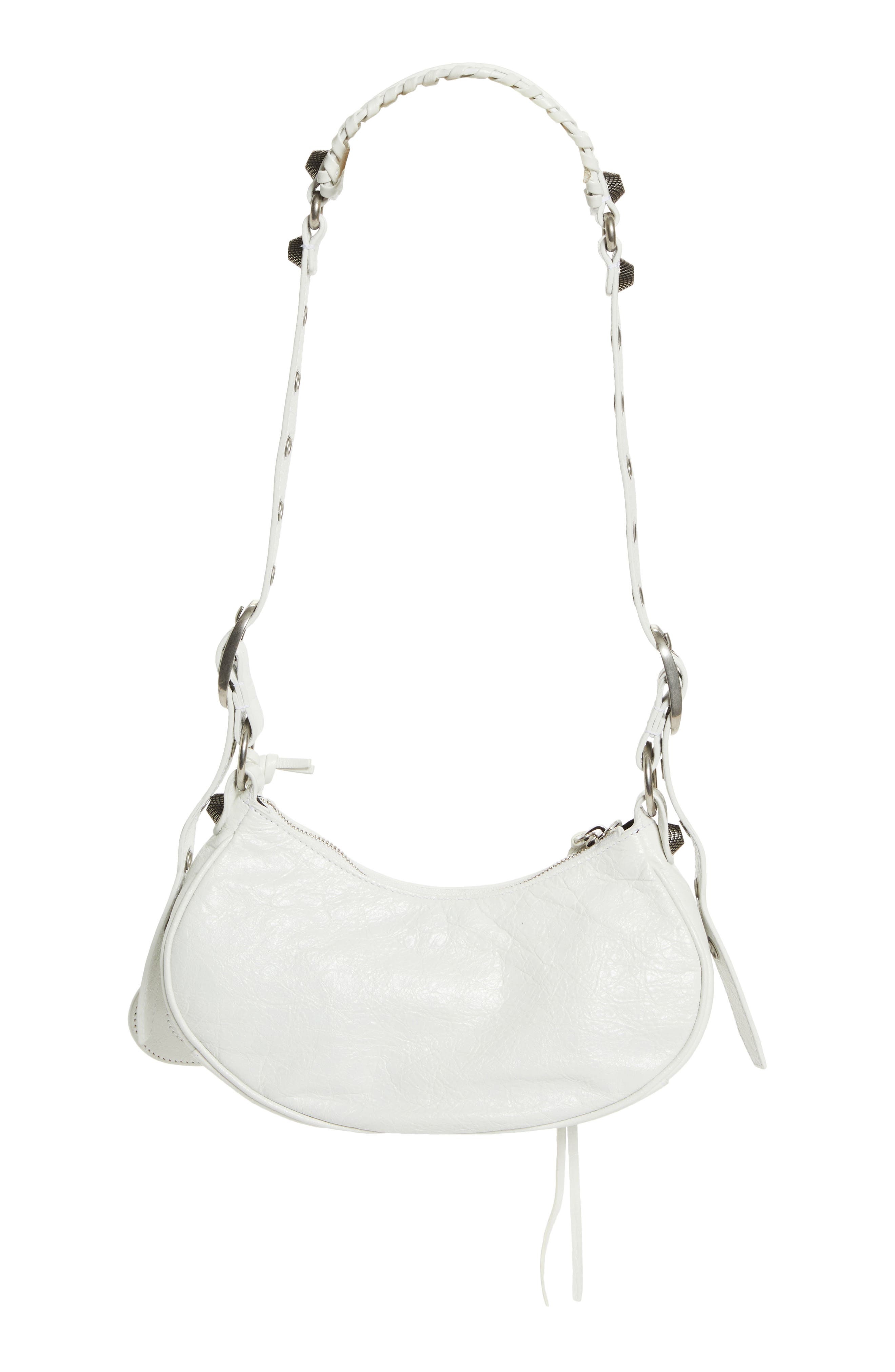 Balenciaga Extra Small Le Cagole Lambskin Shoulder Bag in Optic White at Nordstrom - 4