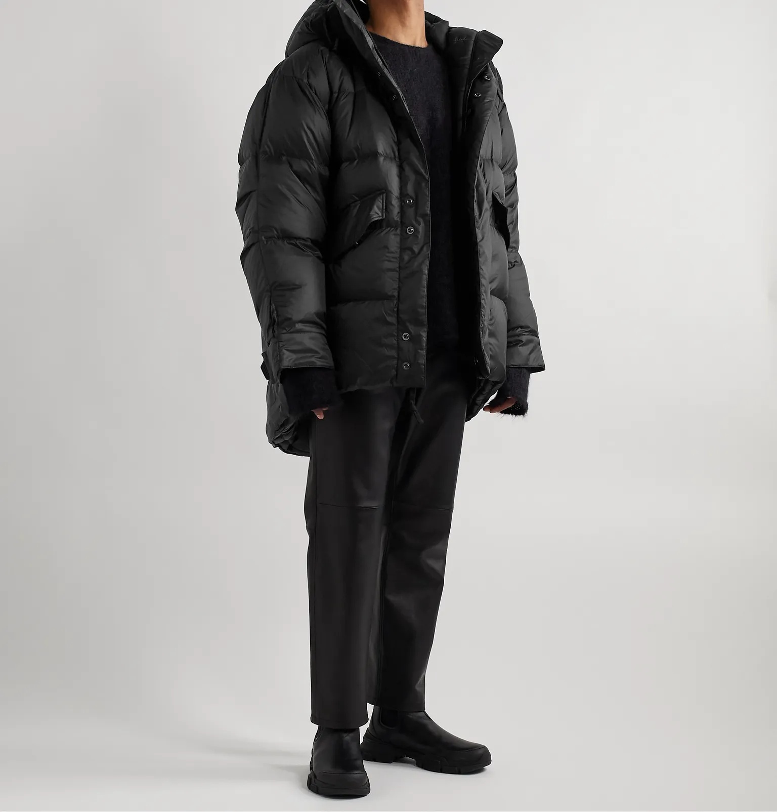 Osiris Oversized Quilted Nylon Hooded Down Jacket - 2