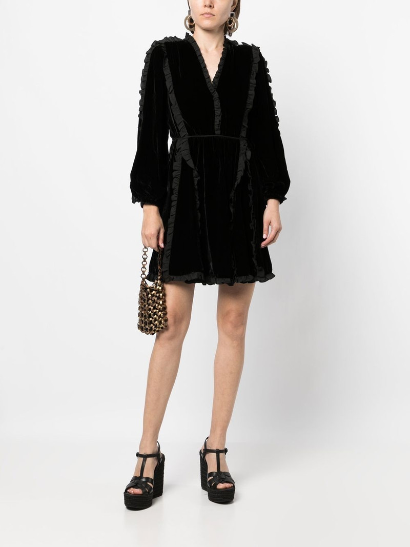 ULLA JOHNSON ruffle-trim mini dress outlook