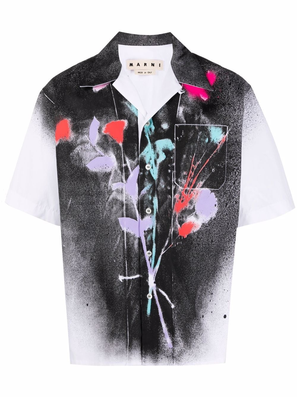 paint splatter-print shirt - 1