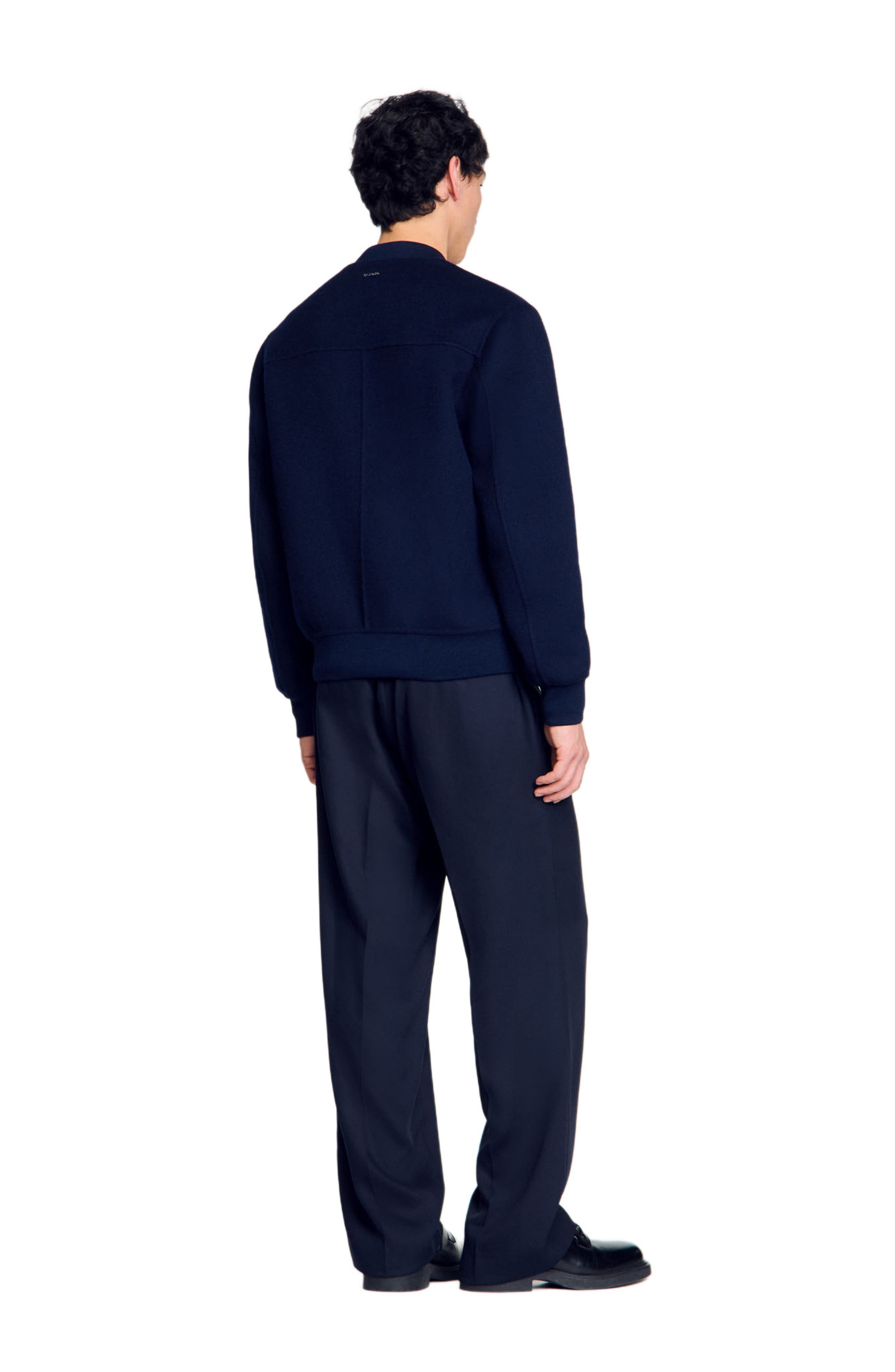 SANDRO Double-faced snake-detail jacket in Midnight Blue at Nordstrom - 2