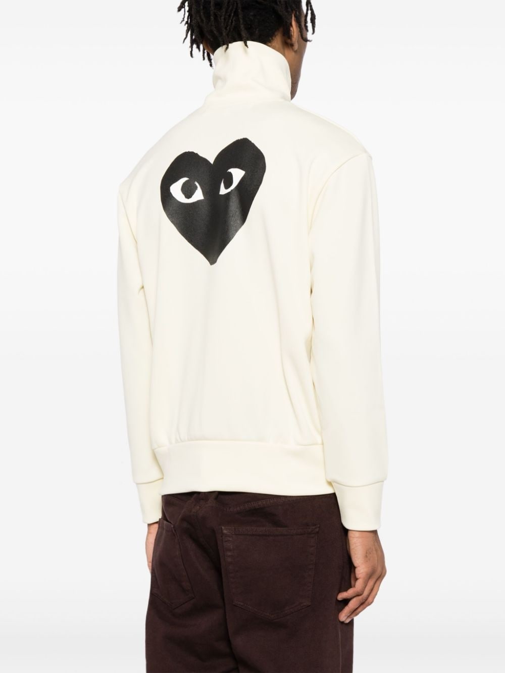 heart-print jersey track jacket - 5