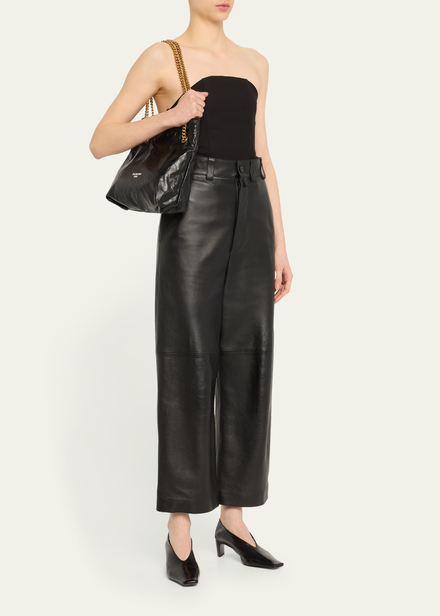 Crush Small Leather Tote Bag - 5