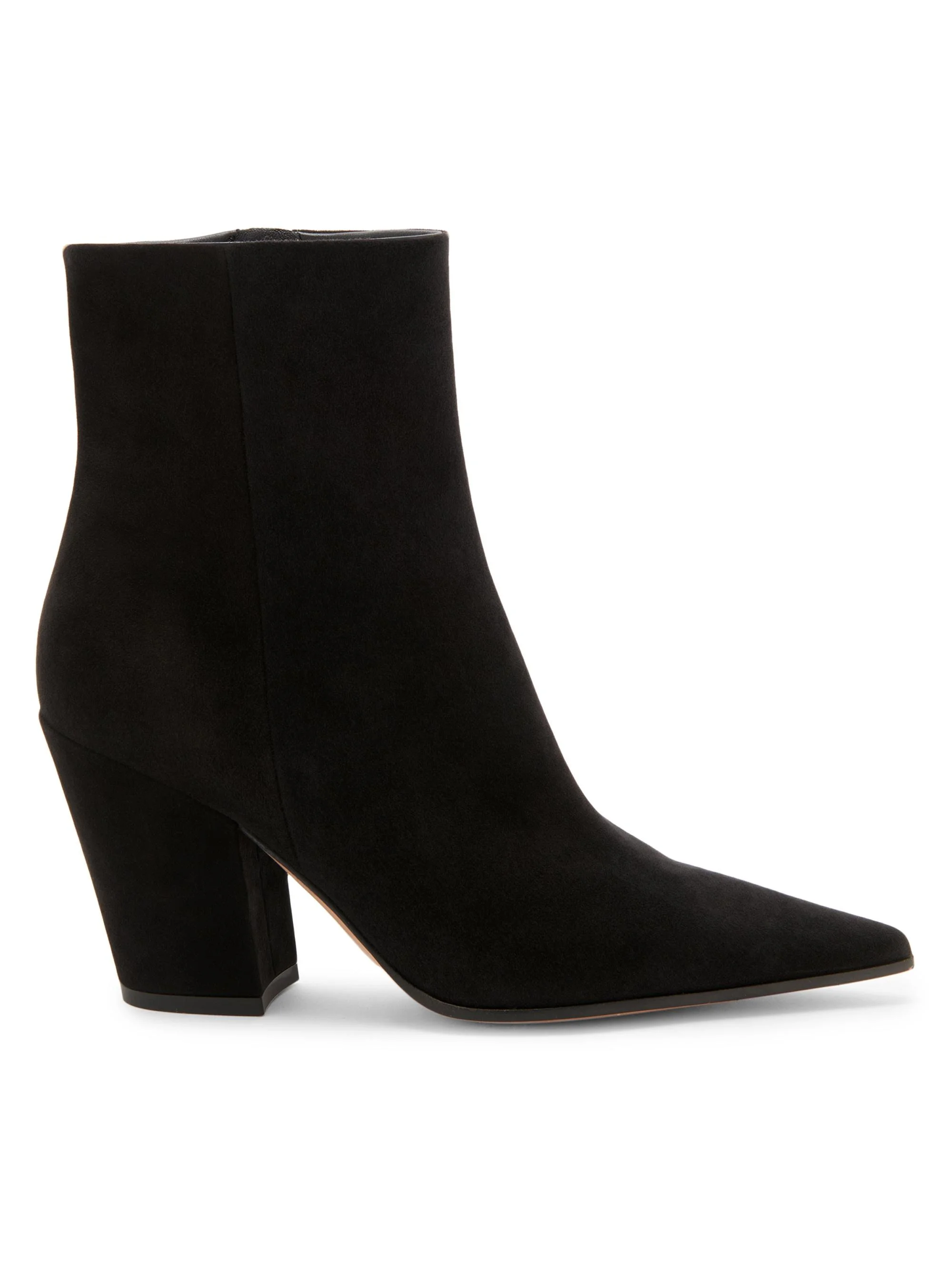 Women's Keinna 85MM Suede Block-Heel Booties - Black - 1