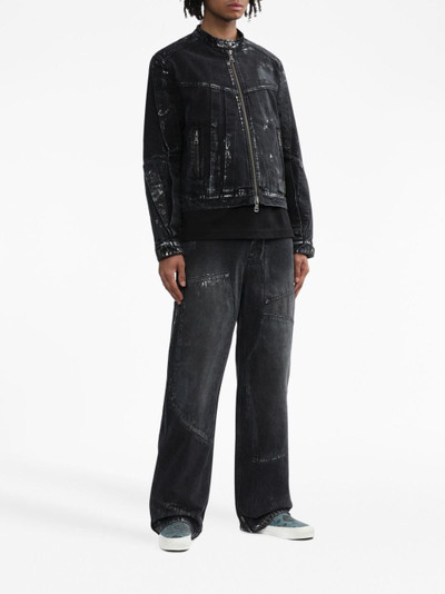 Andersson Bell distressed patchwork wide-leg jeans outlook