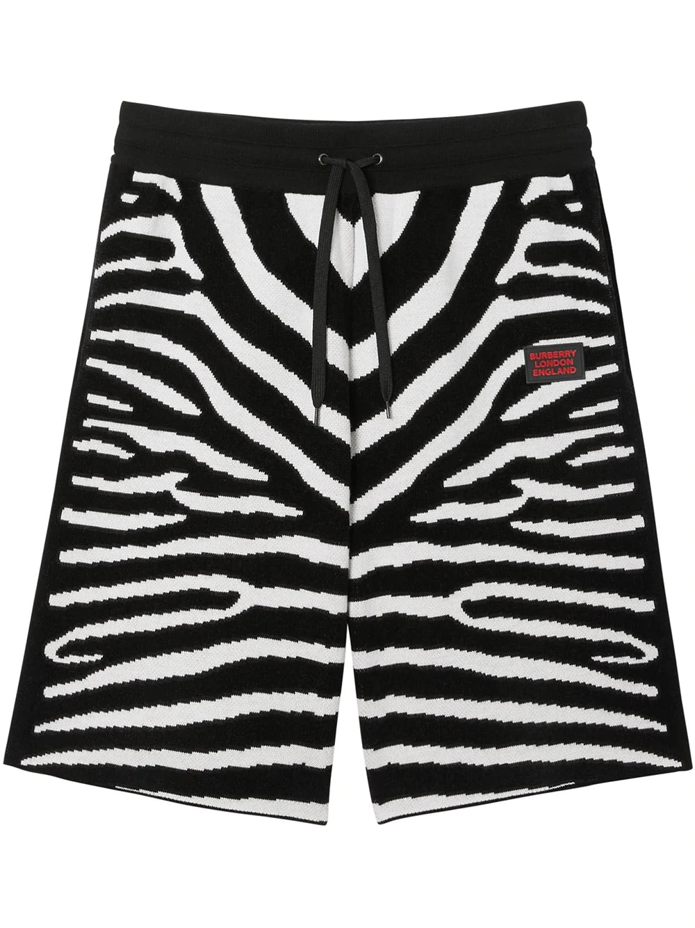 Zebra-pattern knee-length shorts - 1