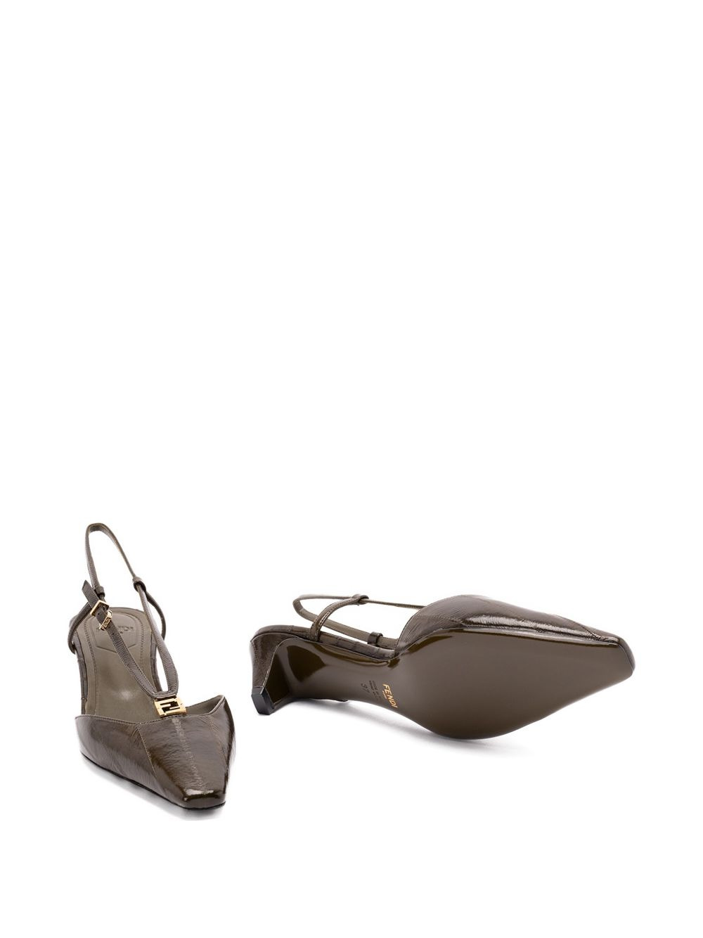 40mm slingback pointed-toe heeled pumps - 5
