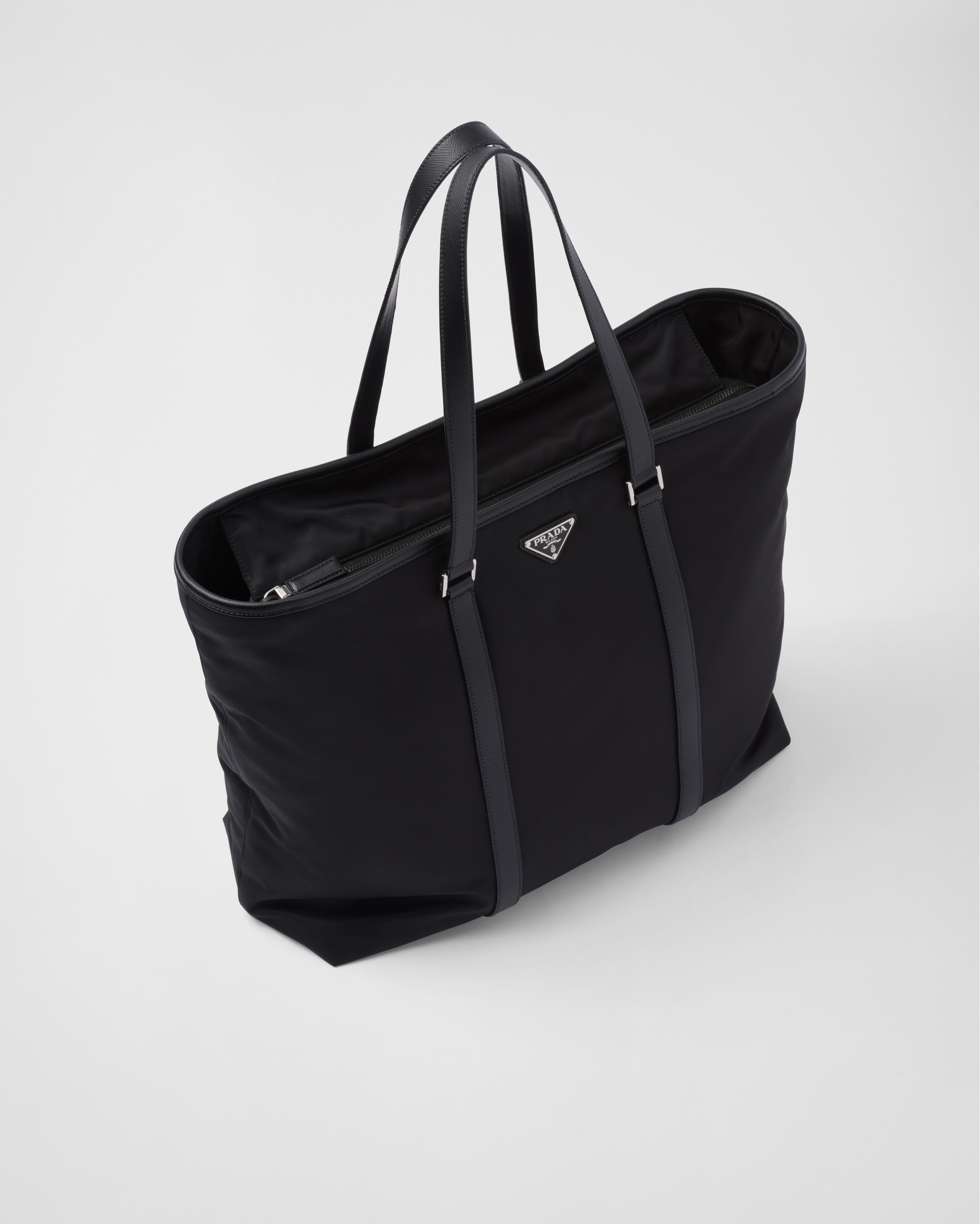 Re-Nylon and Saffiano leather tote bag - 3