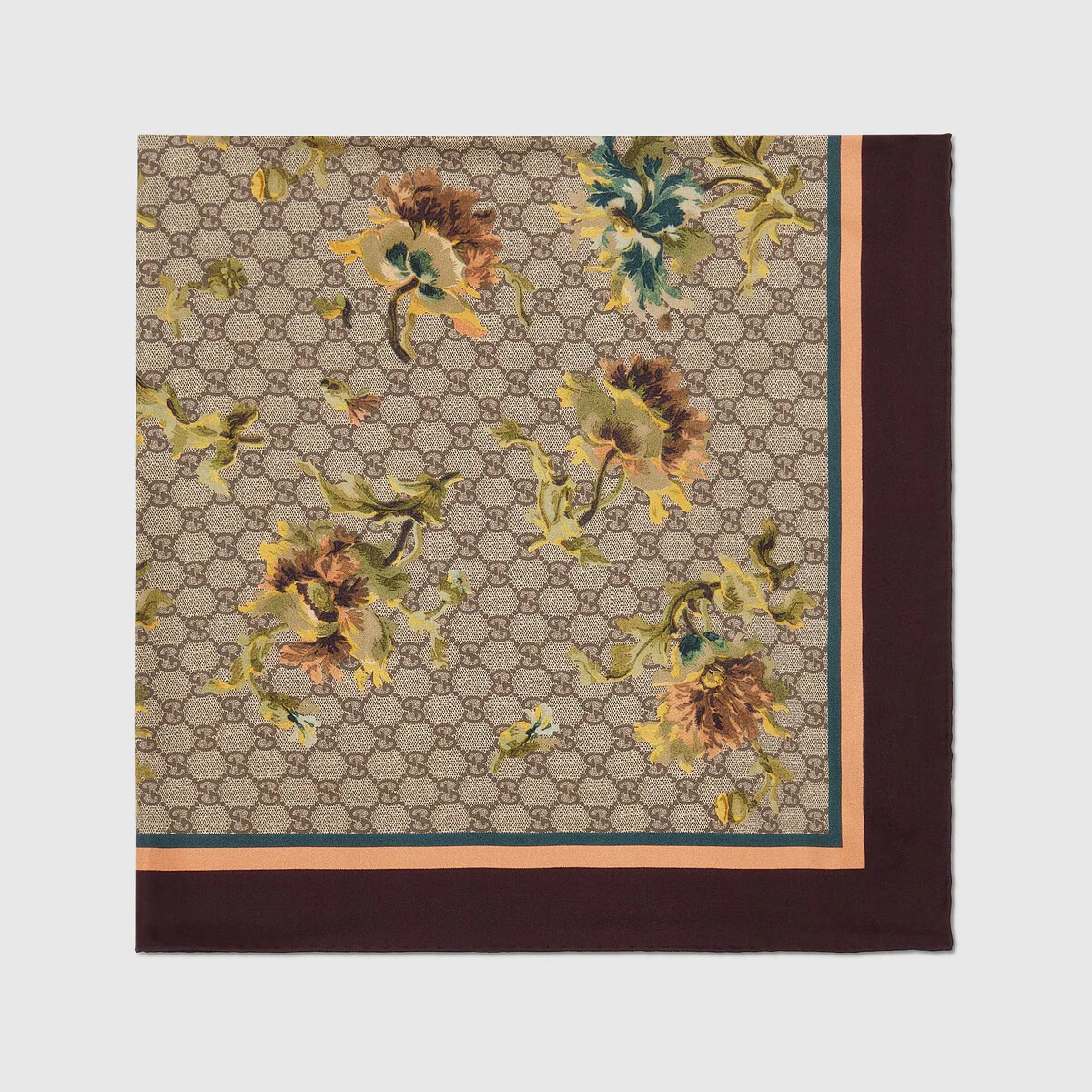 GG carnation print silk scarf - 2
