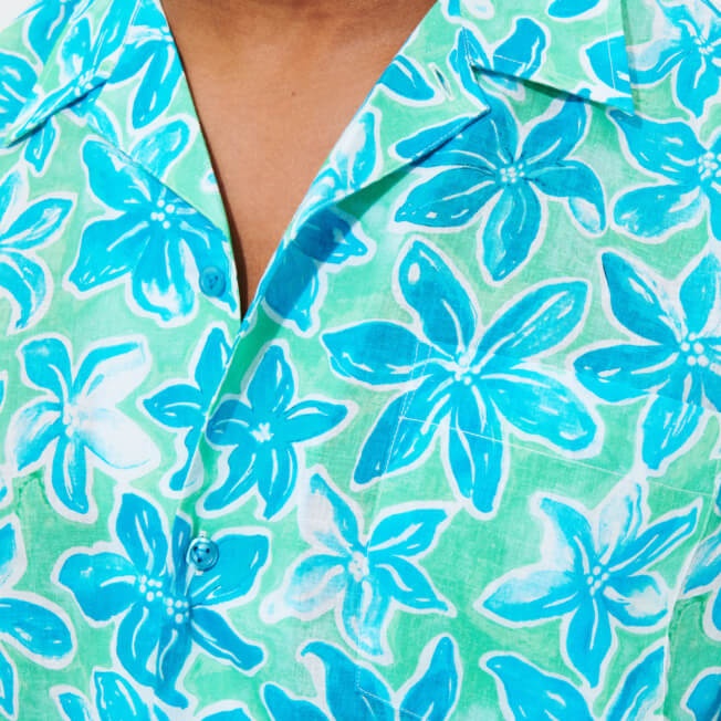 Men Bowling Shirt Linen and Cotton 1993 Raiatea - 8