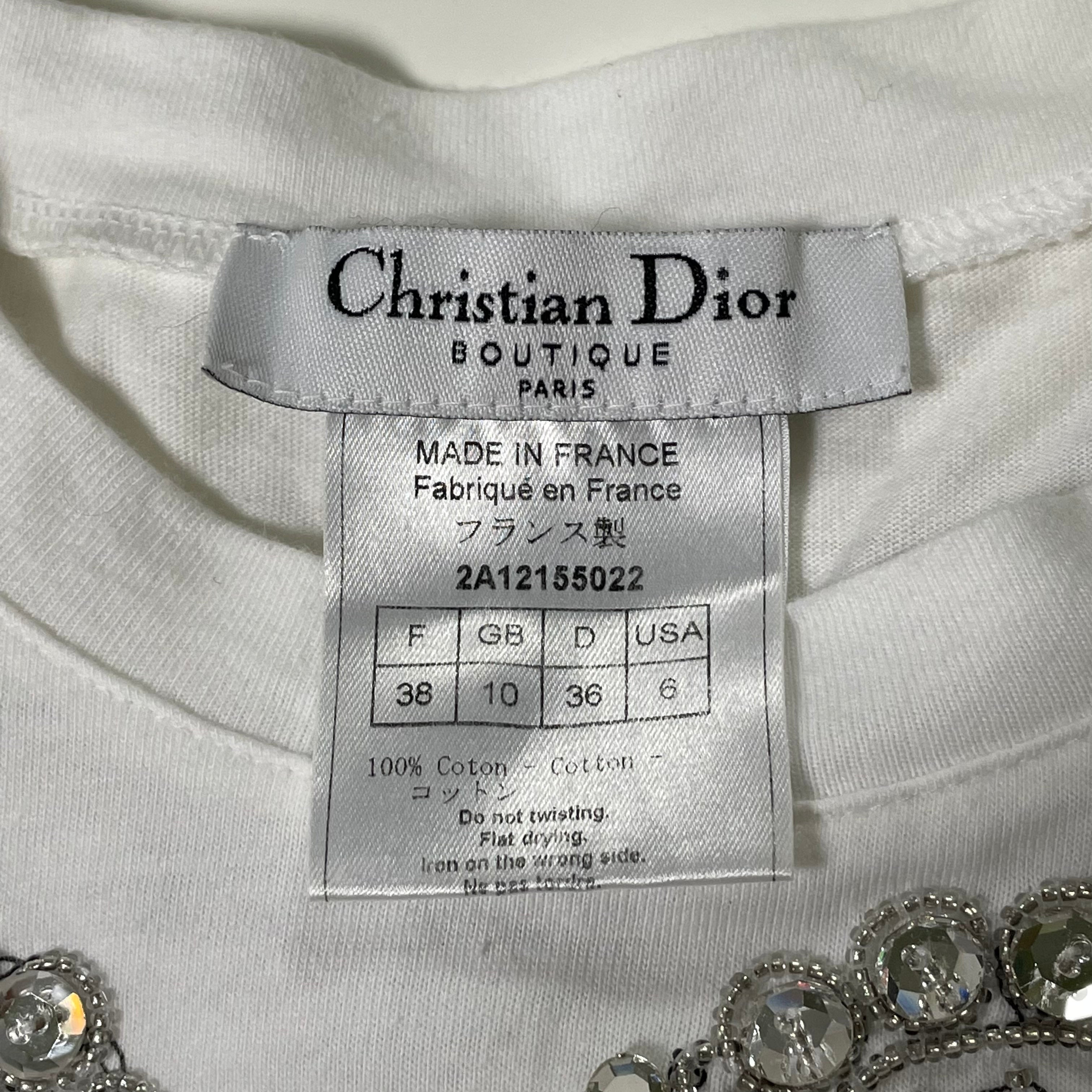 CHRISTIAN DIOR Fall Winter 2002 Crystal Embellished T-Shirt - 7