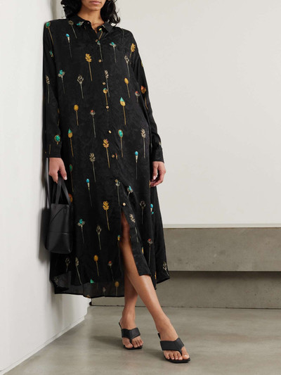 Agua by Agua Bendita + NET SUSTAIN Frida embellished printed jacquard maxi shirt dress outlook