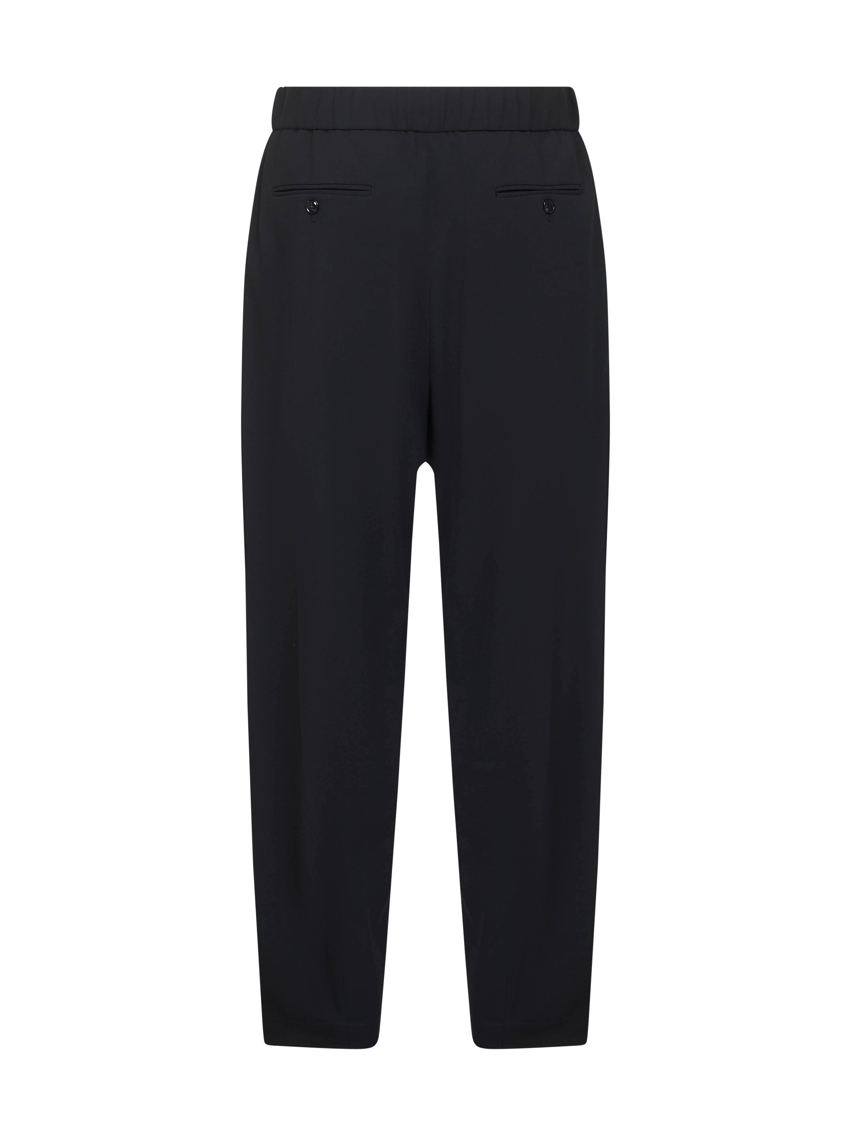 Blue wool crepe one-pleat trousers - 2