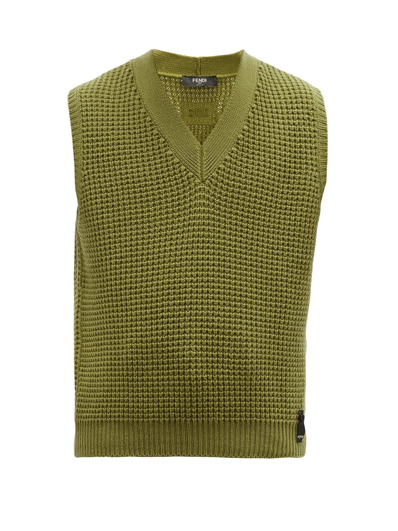 V-neck cashmere sleeveless sweater - 1