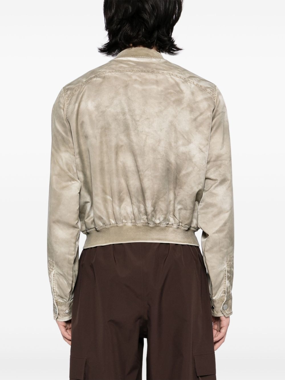 logo-embroidered bomber jacket - 4
