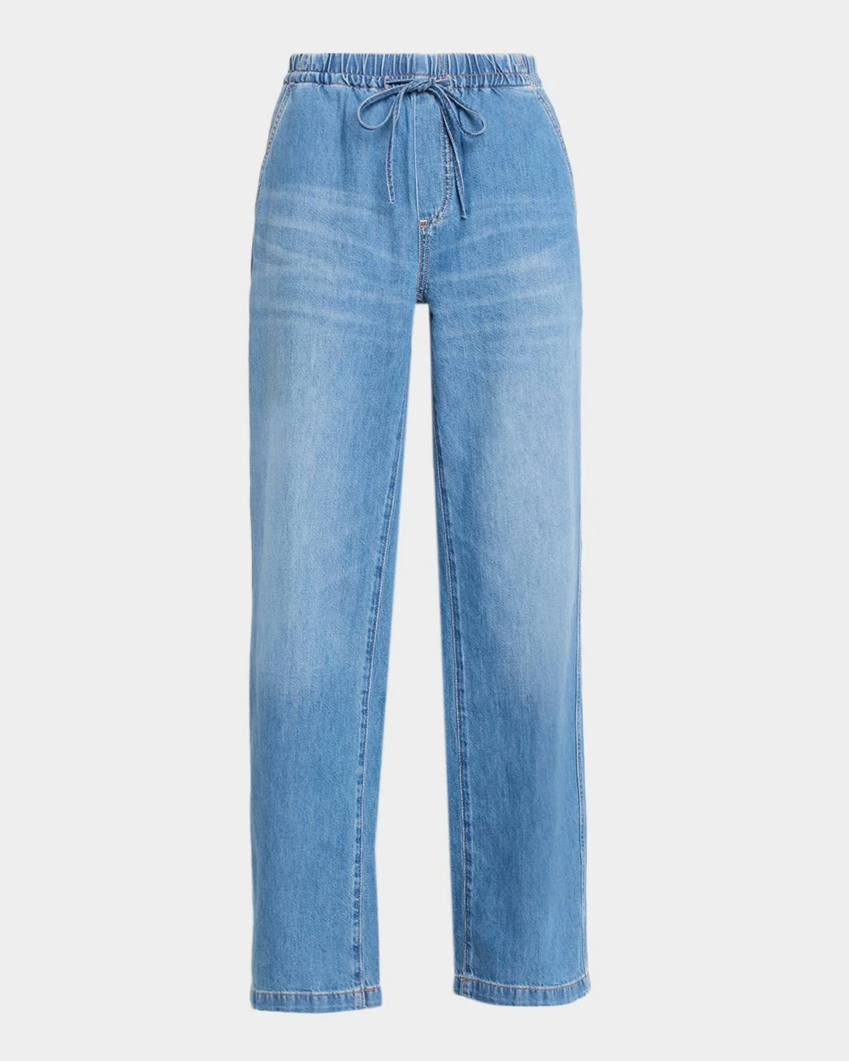 Low-Rise Drawstring Jeans - 1
