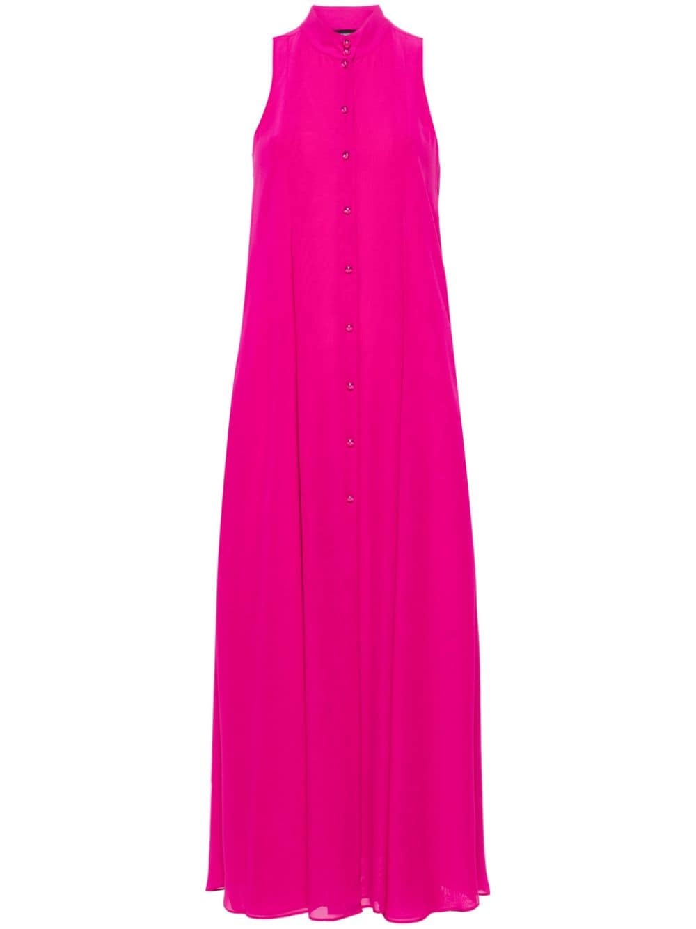 textured pleated midi dress - 1