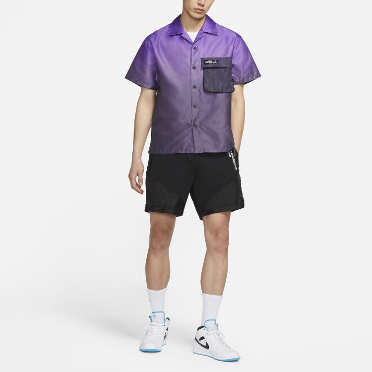 Air Jordan 23 Engineered Gradient Big Pocket Breathable Short Sleeve Shirt Purple CZ4821-578 - 3
