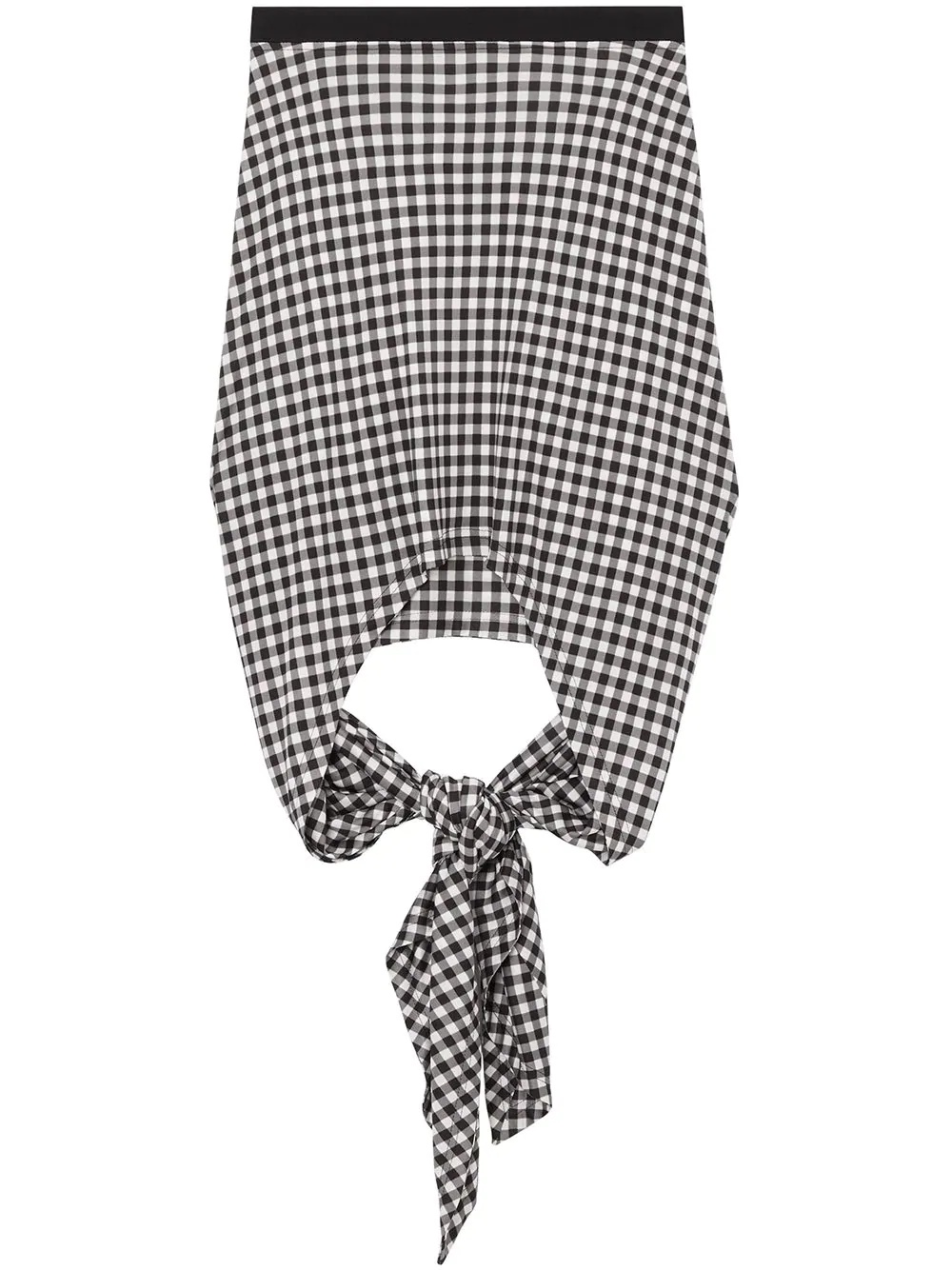 gingham scarf-tie mini skirt - 1