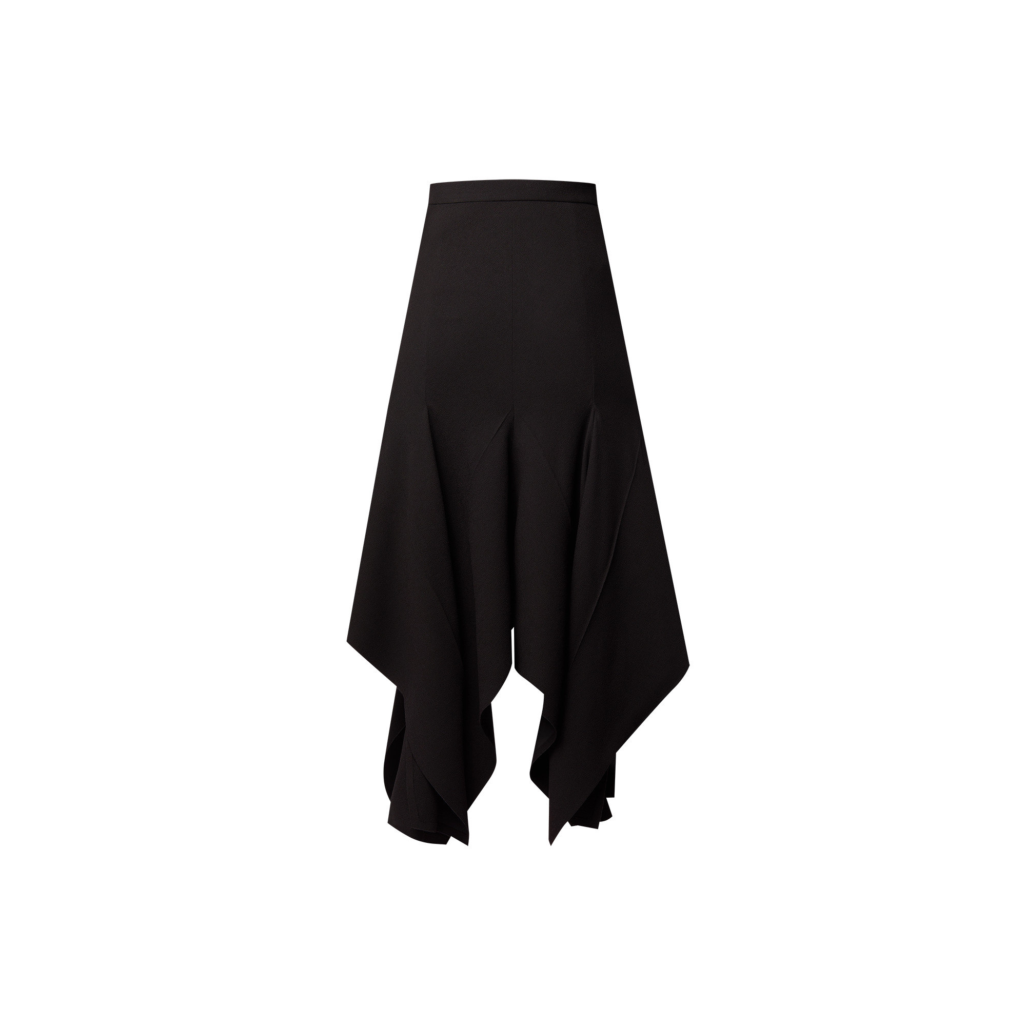 Wool Crepe Petal Hem Skirt - 3