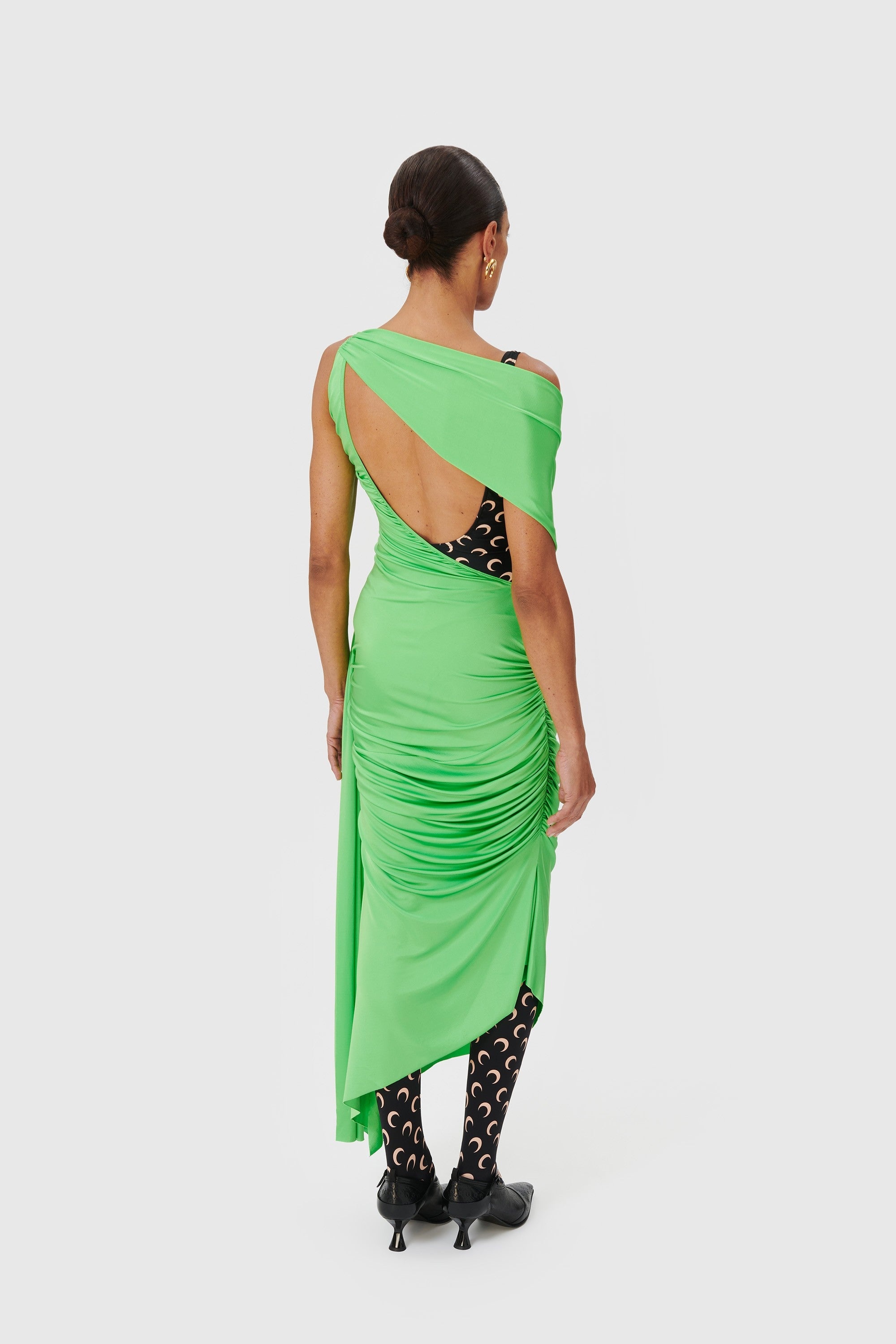 Jersey Body Shelter Draped Dress - 3