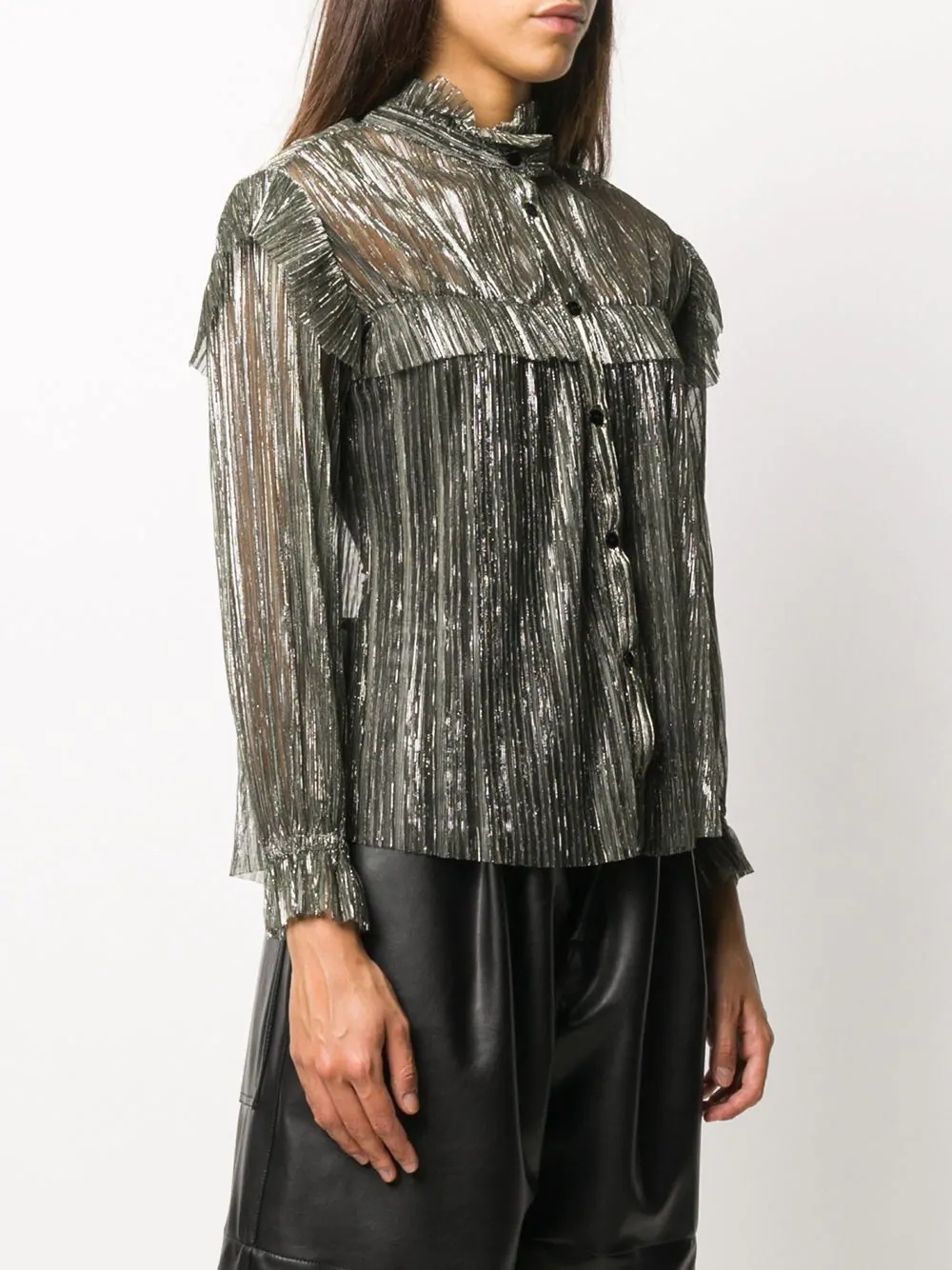 sheer metallic blouse - 3